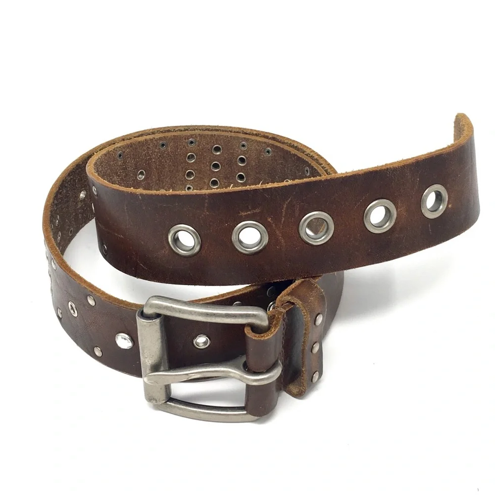 Aeropostale Distressed Stud Leather Belt Medium